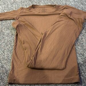 Little Sleepies 12/14 Caramel Ribbed Bamboo Pajamas